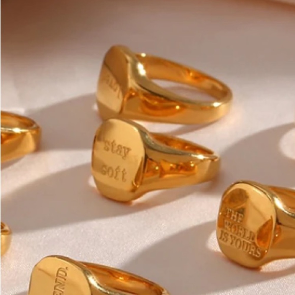 NEW! STAY SOFT ENGRAVED GOLD RING - Picture 3 of 7